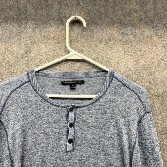 John Varvatos U.S.A. Henley Shirt Mens Medium Gray Long Sleeve Lightweight - Picture 5 of 10